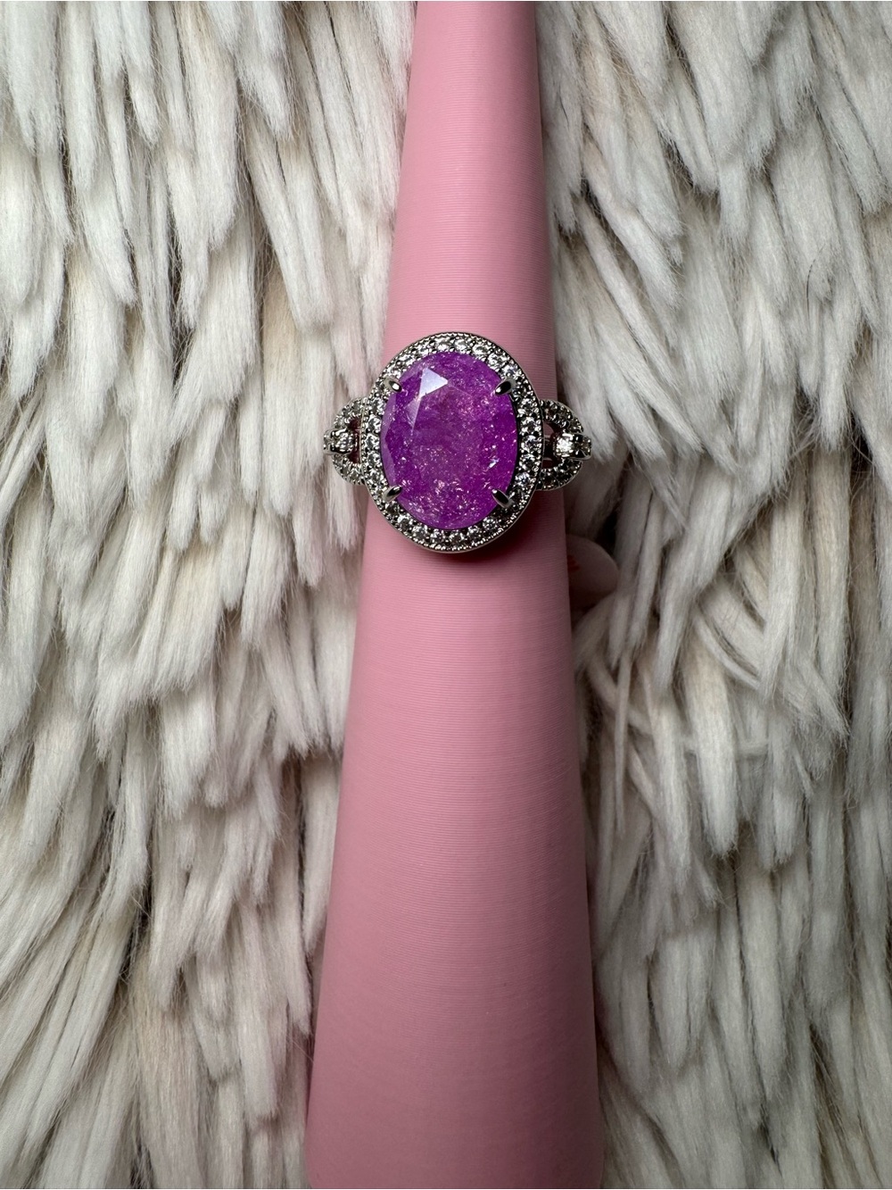 Gorgeous lavender ice crystal ring